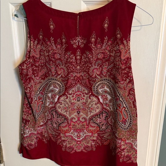 Talbots Red and Gray Paisley Blouse - Picture 6 of 7